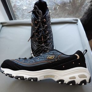 Skechers D'Lites Black Rose Gold New size 10